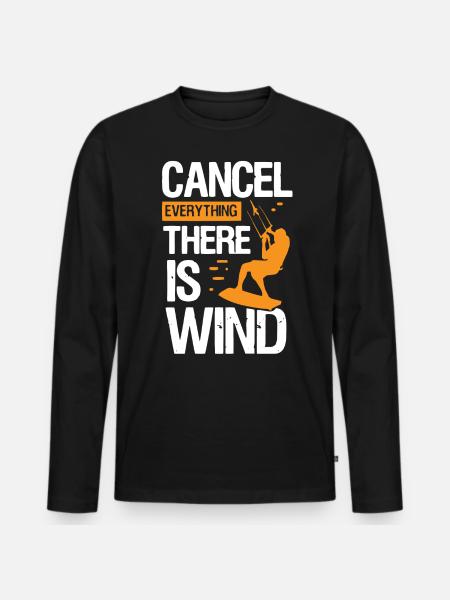 Kitesurfer, Windsurfing, Kite - Men's Premium Organic Long Sleeve Shirt - black