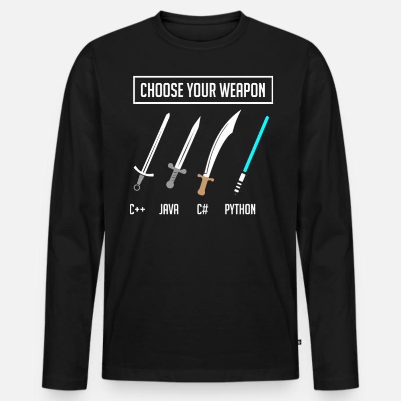 Python-Programmierung, Programmierer Python-Code - Männer Premium Bio Langarmshirt - Schwarz