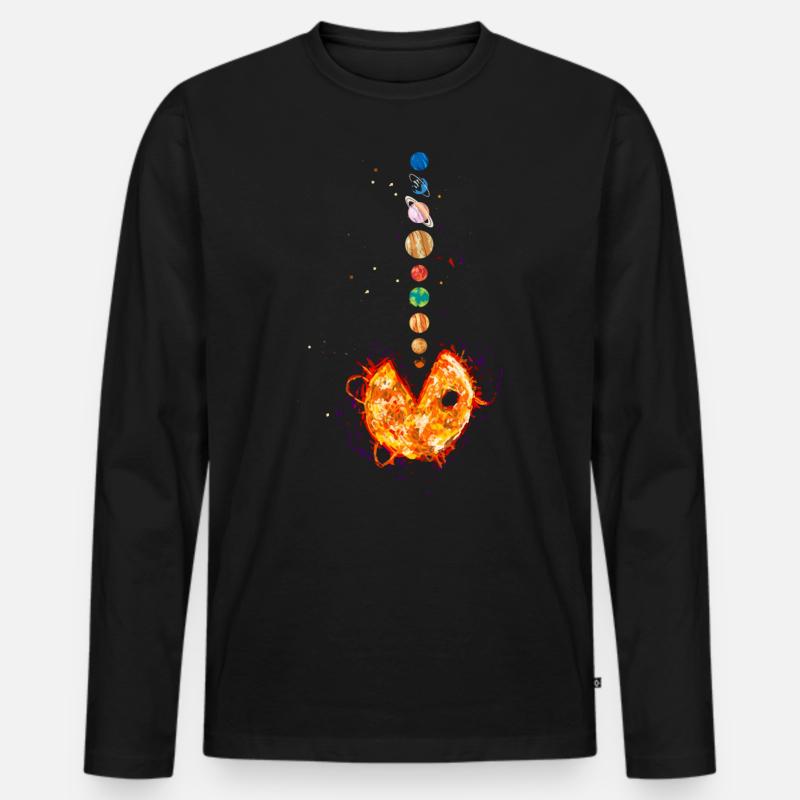 Sonnensystem, Sonnenplaneten, Astrologie - Männer Premium Bio Langarmshirt - Schwarz