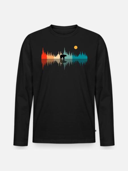 Sound waves nature, audiophiles - Men's Premium Organic Long Sleeve Shirt - black