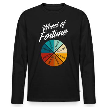 Roue de la Fortune, Aller au lit - T-shirt manches longues Premium bio Homme - noir - Devant - Nico (187cm)