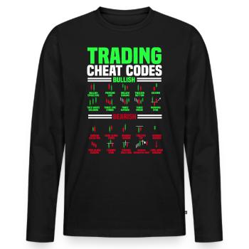 Handel, Händler, Börse, Krypto - Männer Premium Bio Langarmshirt - Schwarz - Vorne - Nico (187cm)