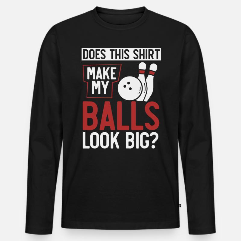 Bowling, Bowler, - Männer Premium Bio Langarmshirt - Schwarz