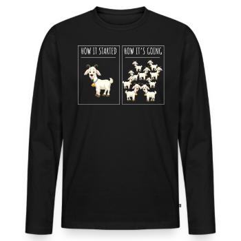 Ziegenhirt, Ziegen, Ziege - Männer Premium Bio Langarmshirt - Schwarz - Vorne - Nico (187cm)