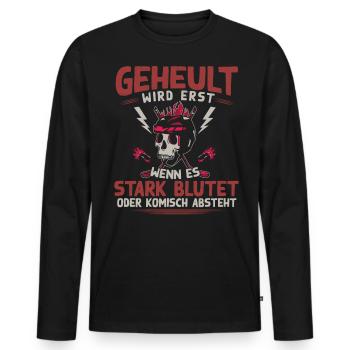 Eishockey Spieler, Eishockey - Männer Premium Bio Langarmshirt - Schwarz - Vorne - Nico (187cm)