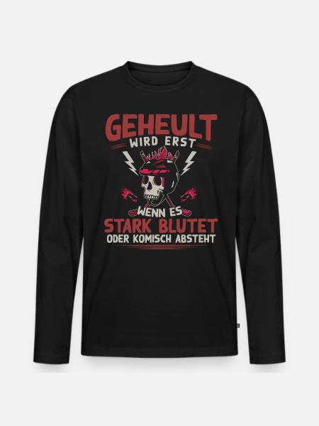 Eishockey Spieler, Eishockey - Männer Premium Bio Langarmshirt - Schwarz