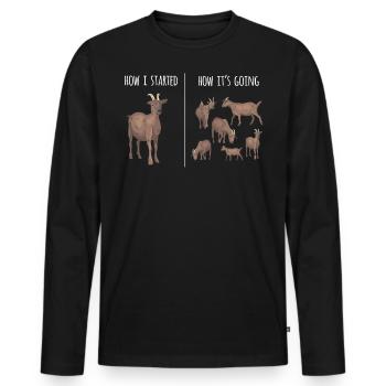 Ziege, Ziegen, Ziegenliebhaber - Männer Premium Bio Langarmshirt - Schwarz - Vorne - Nico (187cm)