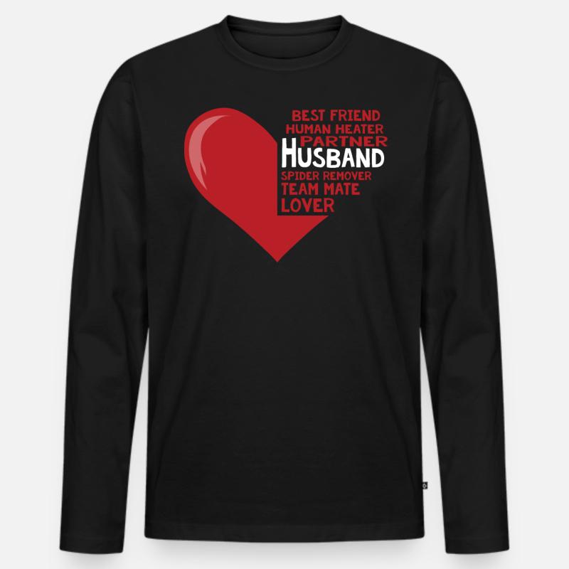 Ehemann, Bester Freund, Partner, Teamkollege - Männer Premium Bio Langarmshirt - Schwarz