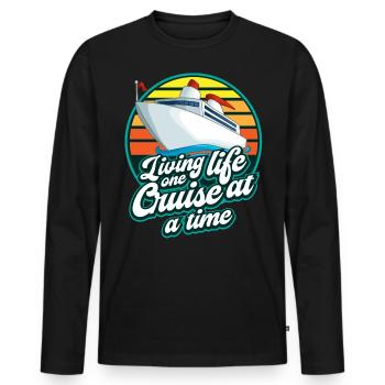 Kreuzfahrt, Schiffe, Urlaub Auf Einem Schiff - Männer Premium Bio Langarmshirt - Schwarz - Vorne - Nico (187cm)