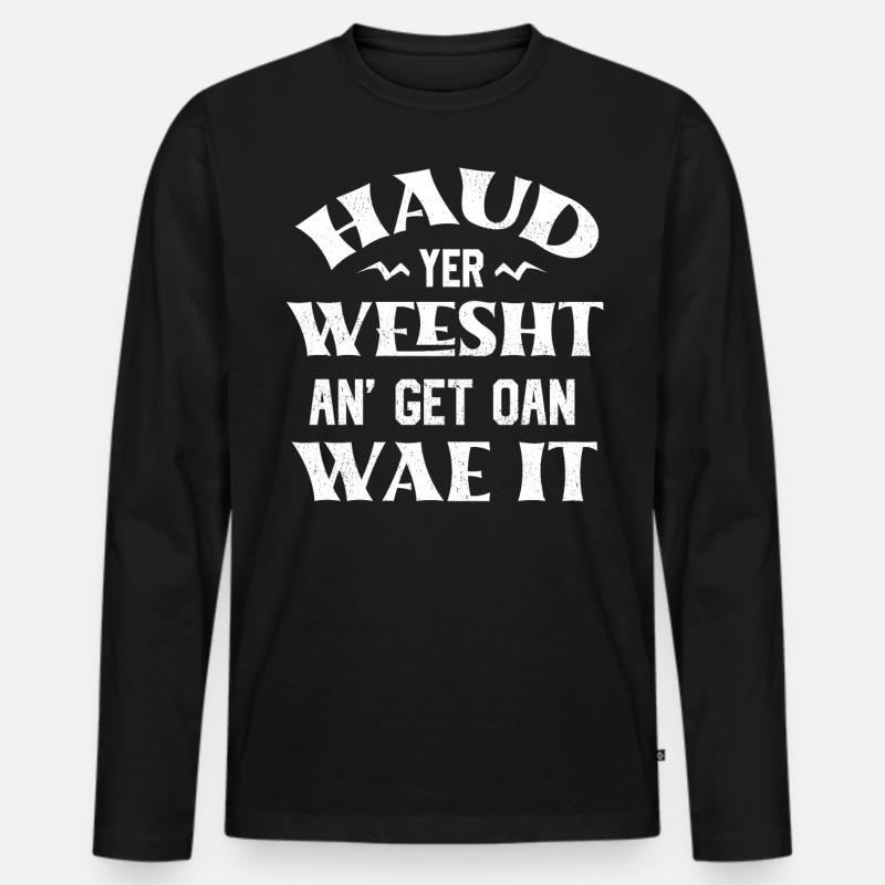 Schottisches Erbe, Schottische Sprache - Männer Premium Bio Langarmshirt - Schwarz