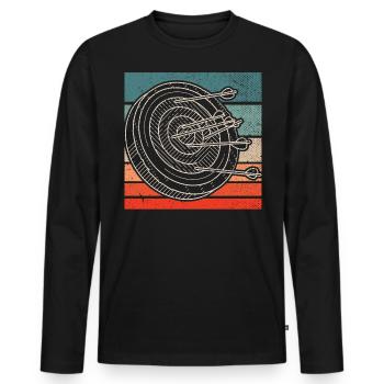 Bogenschießen, Bogenschütze, Bögen, Bogen - Männer Premium Bio Langarmshirt - Schwarz - Vorne - Nico (187cm)