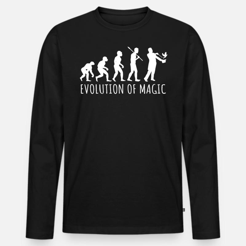 Évolution du magicien, magicien - T-shirt manches longues Premium bio Homme - noir
