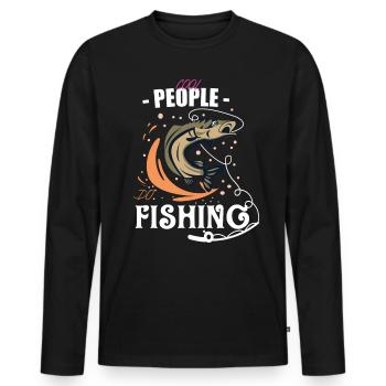 Pêcheur Pêche cool gens T-shirt de pêche - T-shirt manches longues Premium bio Homme - noir - Devant - Nico (187cm)