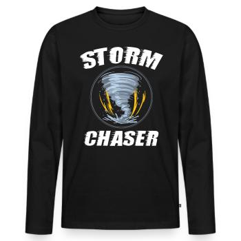 Storm Chaser, Twister Wind, - T-shirt manches longues Premium bio Homme - noir - Devant - Nico (187cm)