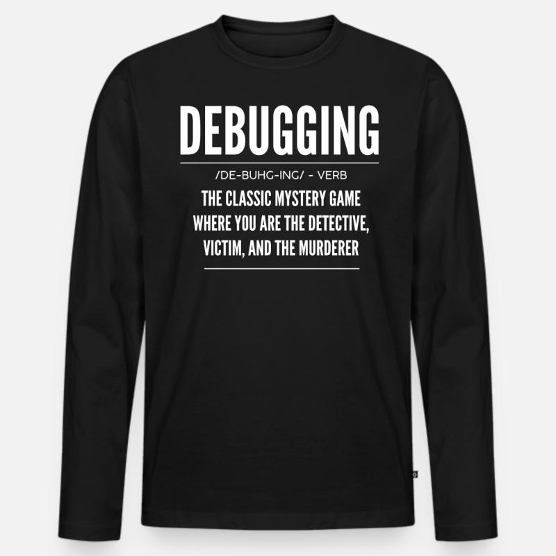 Debugging, Programmierer, Codierer - Männer Premium Bio Langarmshirt - Schwarz