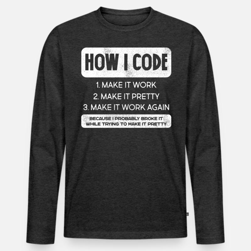 Programmer, Code, Nerd, Programming Men's Premium Organic Long Sleeve Shirt
