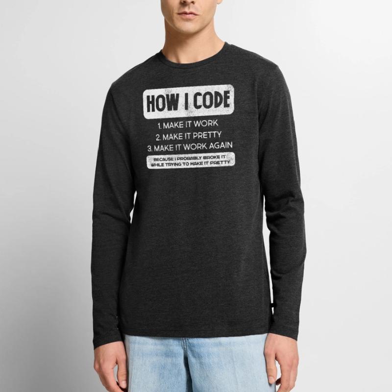 Programmer, Code, Nerd, Programming Men's Premium Organic Long Sleeve Shirt