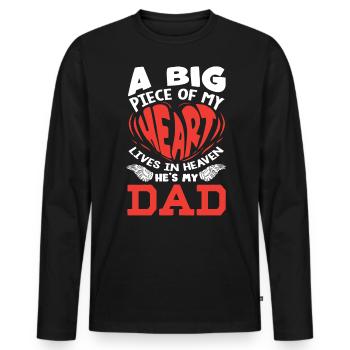 Peace of My Heart Is In Heaven, Papa Mourning - Men's Premium Organic Long Sleeve Shirt - black - Front - Nico (187cm)