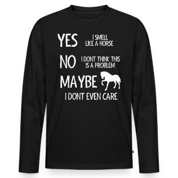 Amoureux des chevaux, cheval, cadeau cheval - T-shirt manches longues Premium bio Homme - noir - Devant - Nico (187cm)