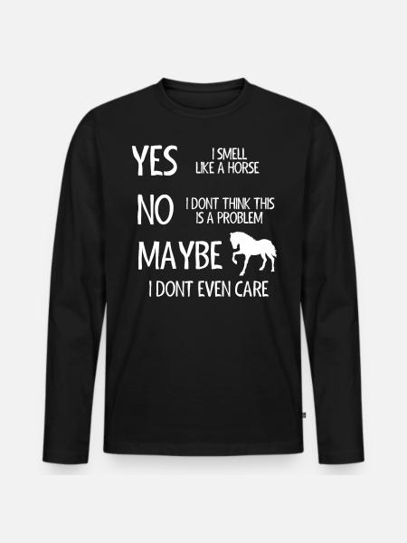 Pferdenarr, Pferd, Pferdegeschenk - Männer Premium Bio Langarmshirt - Schwarz