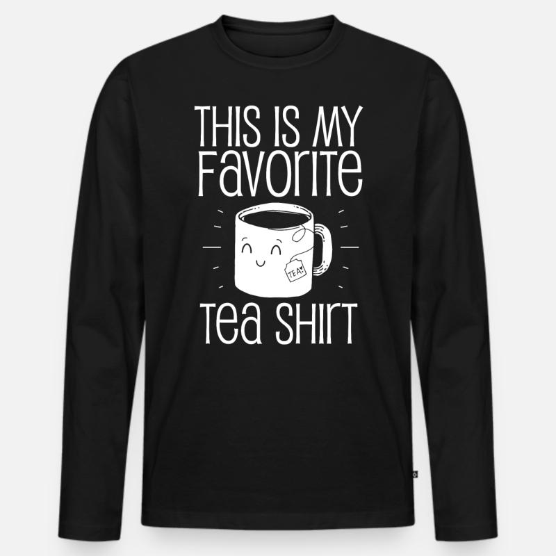 Lieblingsteehemd, Tee, Teetrinker - Männer Premium Bio Langarmshirt - Schwarz