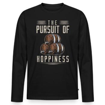 Hops, Hopp, Beer, Beer Lovers - Men's Premium Organic Long Sleeve Shirt - black - Front - Nico (187cm)