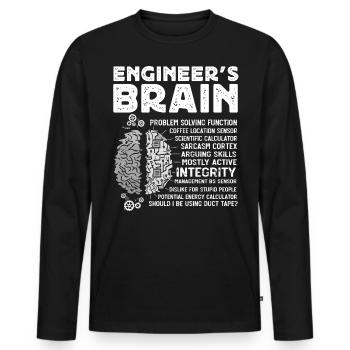 Engineers Brain, Engineer - Men's Premium Organic Long Sleeve Shirt - black - Front - Nico (187cm)