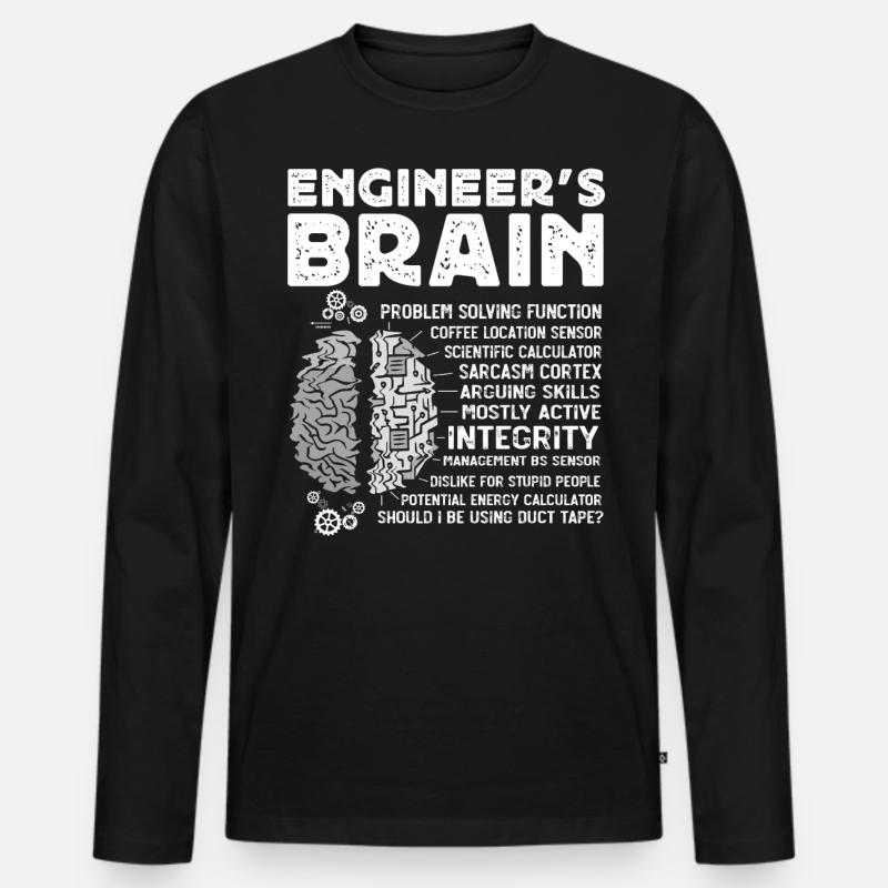 Engineers Brain, Engineer - Men's Premium Organic Long Sleeve Shirt - black