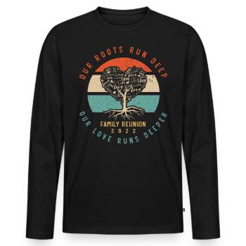 Nos racines sont profondes, les réunions de famille - T-shirt manches longues Premium bio Homme - noir - Devant - Nico (187cm)