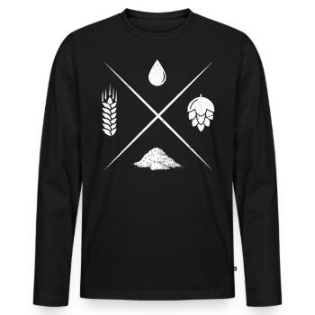 Brasseurs, amateurs de bière, IPA, bière pression - T-shirt manches longues Premium bio Homme - noir - Devant - Nico (187cm)