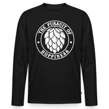 Hops, Hopp, Beer, Beer Lovers - Men's Premium Organic Long Sleeve Shirt - black - Front - Nico (187cm)