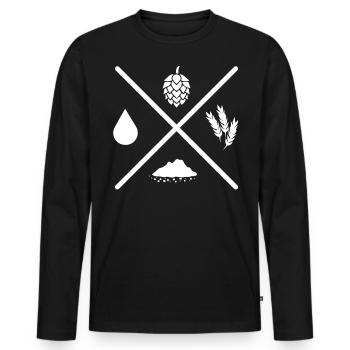 Brewers, beer lovers, IPA, draft beer - Men's Premium Organic Long Sleeve Shirt - black - Front - Nico (187cm)