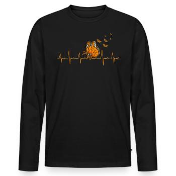 Monarch butterfly - Men's Premium Organic Long Sleeve Shirt - black - Front - Nico (187cm)