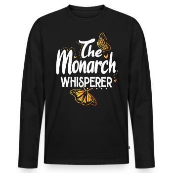 Monarch butterfly - Men's Premium Organic Long Sleeve Shirt - black - Front - Nico (187cm)