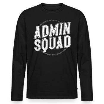 Directeur adjoint, École d’administration - T-shirt manches longues Premium bio Homme - noir - Devant - Nico (187cm)