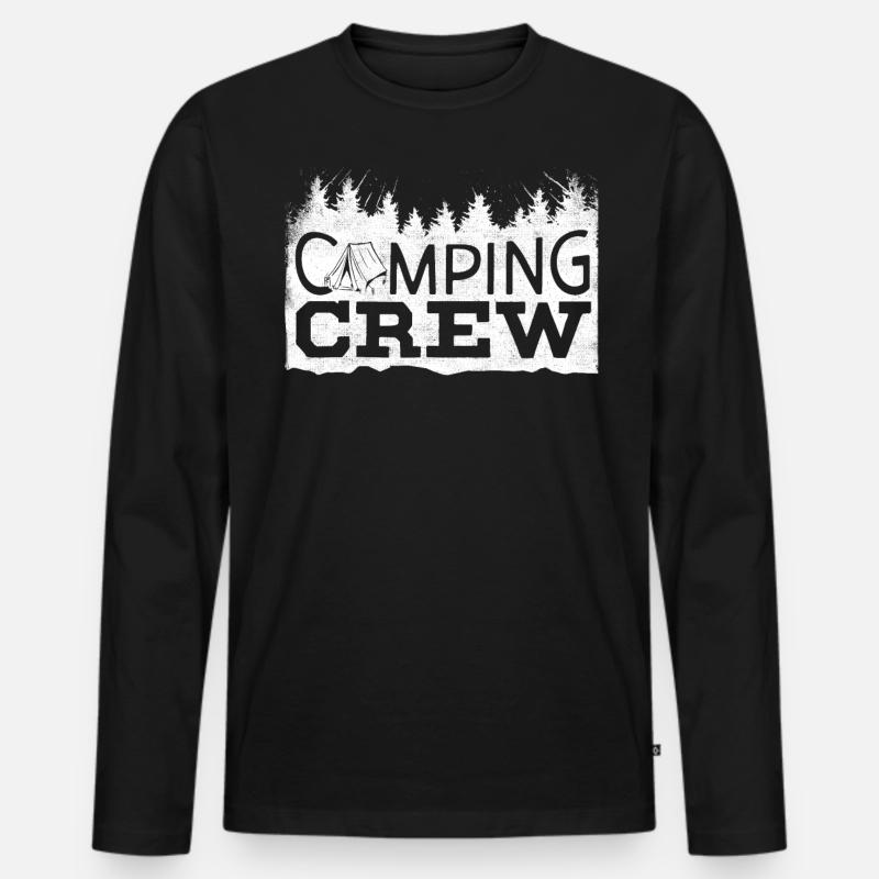 Camping -Crew, Camping, Draußen - Männer Premium Bio Langarmshirt - Schwarz