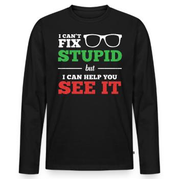 Optometrist Optometry Ophthalmologist - Men's Premium Organic Long Sleeve Shirt - black - Front - Nico (187cm)