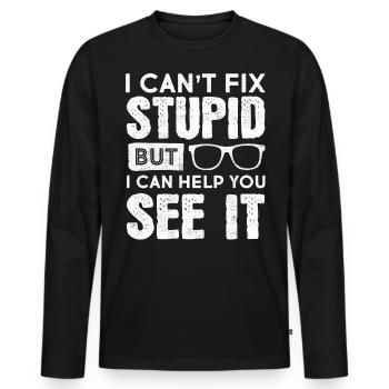 Optometrist Optometry Ophthalmologist - Men's Premium Organic Long Sleeve Shirt - black - Front - Nico (187cm)