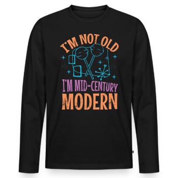 Je ne suis pas vieux, je suis moderne - T-shirt manches longues Premium bio Homme - noir - Devant - Nico (187cm)