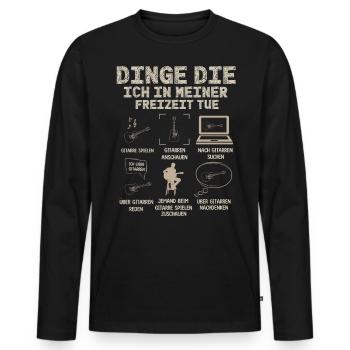 Guitariste, guitariste, guitariste - T-shirt manches longues Premium bio Homme - noir - Devant - Nico (187cm)