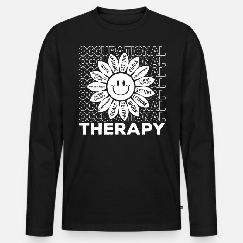 Beschäftigungstherapie - Männer Premium Bio Langarmshirt - Schwarz