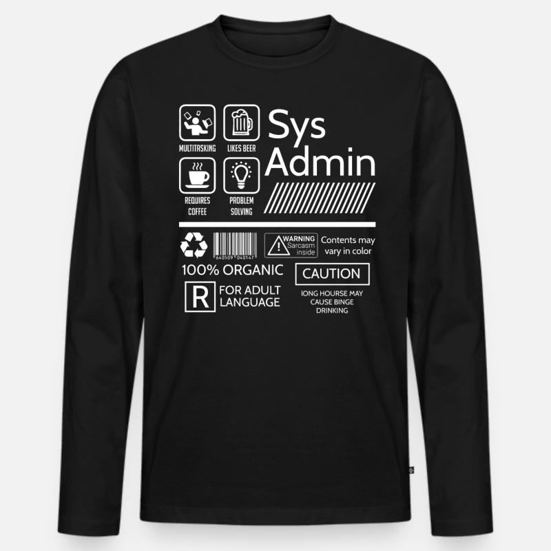 Systemadministrator, Systemadministrator - Männer Premium Bio Langarmshirt - Schwarz