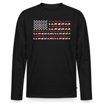 Cat lovers, cat, cats - Men's Premium Organic Long Sleeve Shirt - black - Front - Nico (187cm)