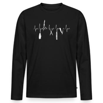 Friseur, Friseur, Barbershop - Männer Premium Bio Langarmshirt - Schwarz - Vorne - Nico (187cm)