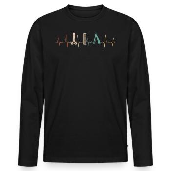 Friseur, Friseur, Barbershop - Männer Premium Bio Langarmshirt - Schwarz - Vorne - Nico (187cm)