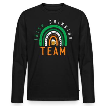 Irish Drinking Team - Men's Premium Organic Long Sleeve Shirt - black - Front - Nico (187cm)