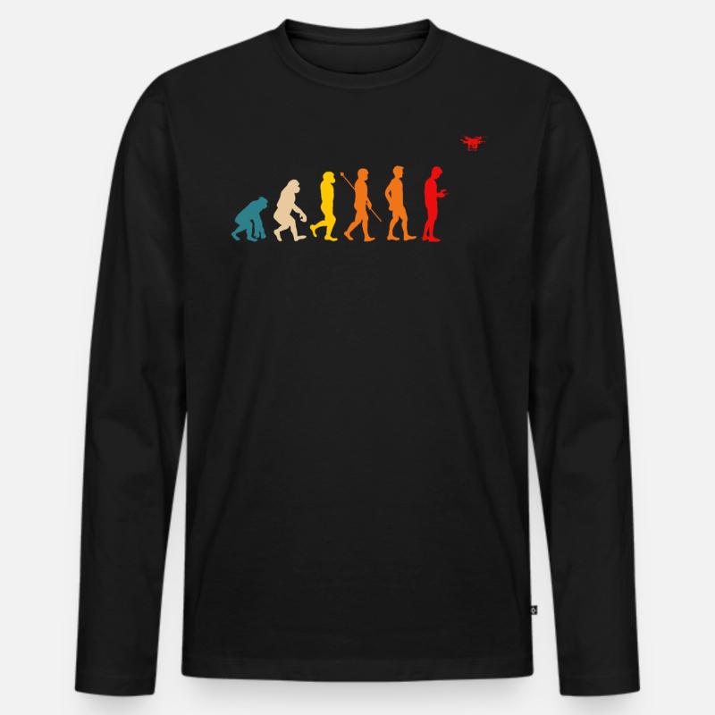 Drone aviation development, drones - Men's Premium Organic Long Sleeve Shirt - black