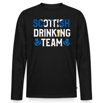 Scottish Drinking Team, Scotland - Men's Premium Organic Long Sleeve Shirt - black - Front - Nico (187cm)