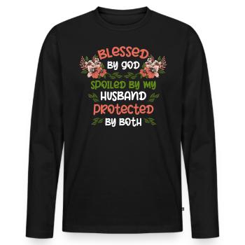 God Covenant, Psalm, Christian - Men's Premium Organic Long Sleeve Shirt - black - Front - Nico (187cm)