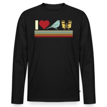 Bird watching, ornithology - Men's Premium Organic Long Sleeve Shirt - black - Front - Nico (187cm)
